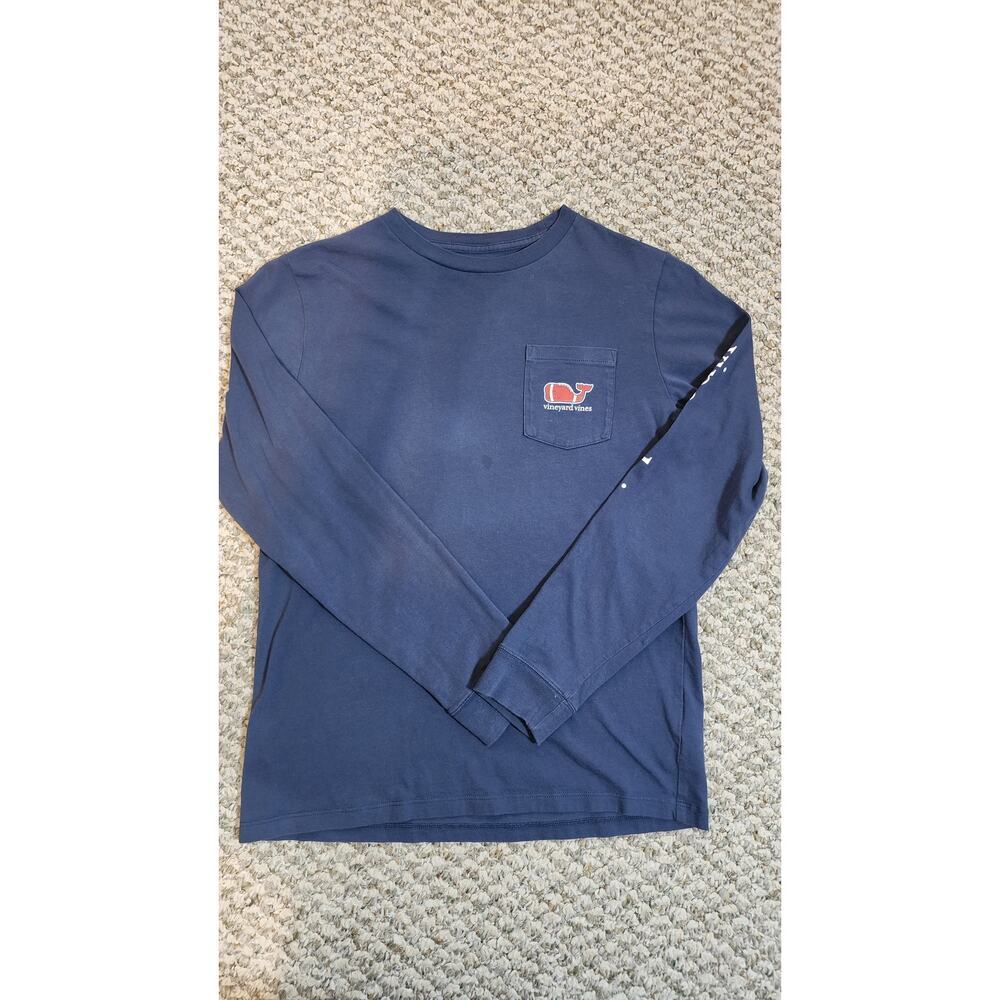 Vineyard Vines Youth Large Football Whale Long Sleeve T-Shirt - Picture 2 of 5